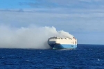 Porsche cars on ship, Felicity Ace fire accident, cargo ship with 1100 luxury cars catches fire in the atlantic, Cargo ship Porsche cars on ship, Felicity Ace fire accident, cargo ship with 1100 luxury cars catches fire in the atlantic, Cargo ship