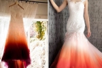 period stain wedding dress, dip dyed clothes, bride slammed for dressing in period stain wedding attire that looked like a stained tampon, Bridal dress