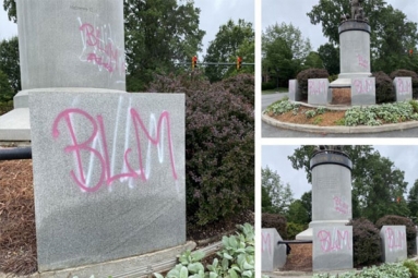 African-American Tennis Player Arthur Ashe statue vandalized with &ldquo;White Lives Matter&rdquo;