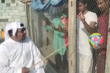 Watch: UAE Man Locks up Indian Football Fans in Cage Before Match Watch: UAE Man Locks up Indian Football Fans in Cage Before Match