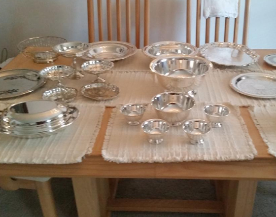 Silver Plate. Serving bowls and Trays